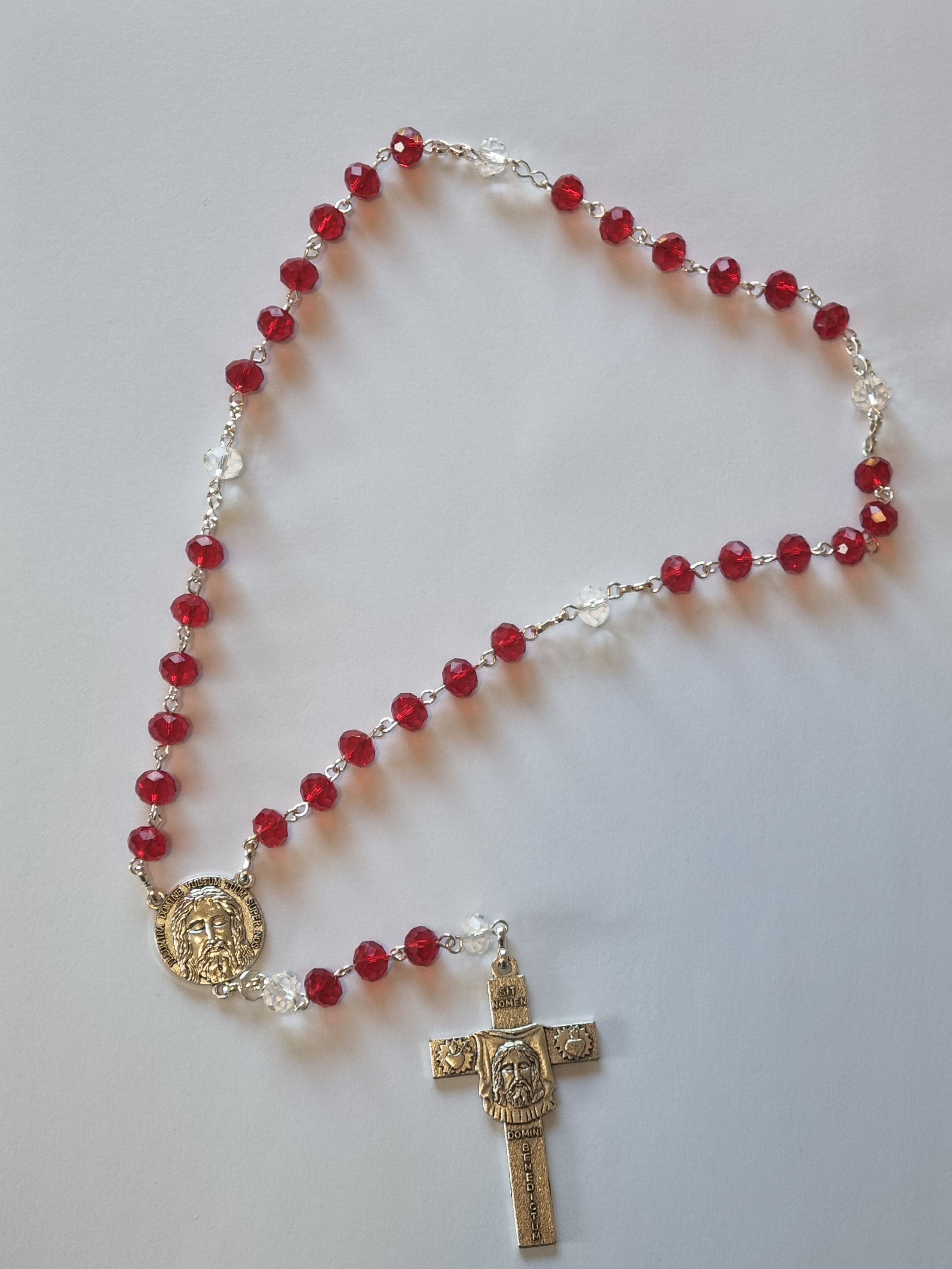 Holy Face Devotion Pack – Handmade Chaplet with Silk Bag, Holy Head Pendant, Prayer Booklets & Holy Cards