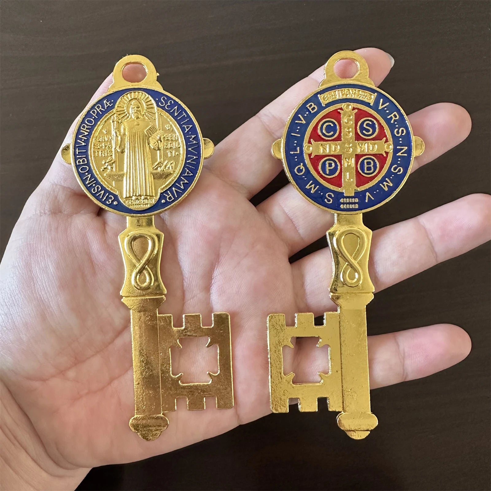 Double Pack St. Benedict Blessing Keys for Protection – Catholic Door, Home & Car Hanger | Llave de San Benito