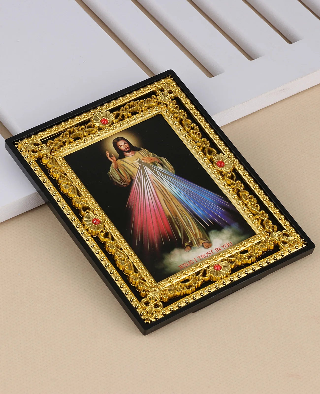 Catholic Holy Family Icon Square Frame