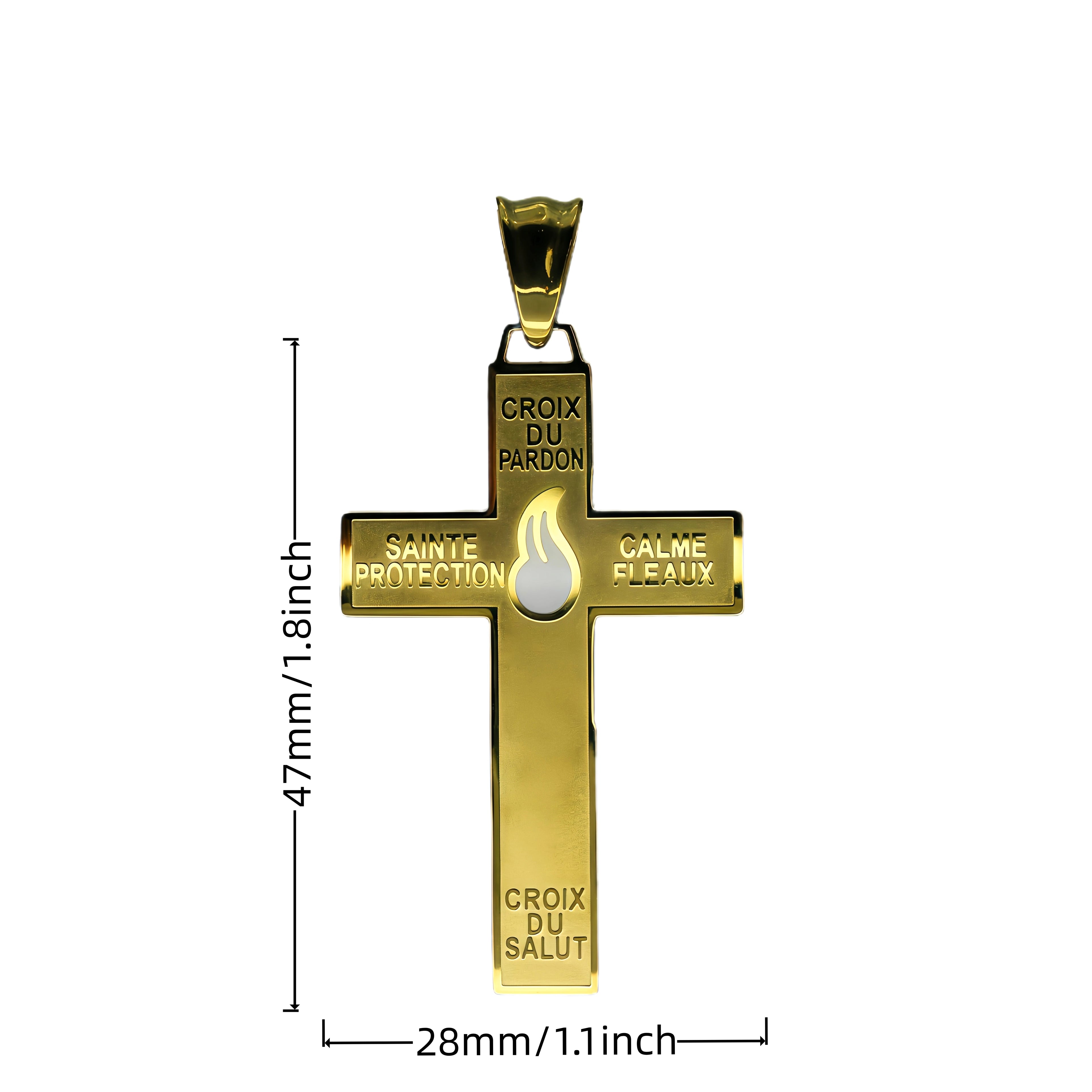 Gold Plated or Stainless Steel - Cross of Forgiveness (Cross of Pardon or Precious Blood Cross) – Marie-Julie Jahenny Holy Protection Cross with Bonne Garde Rosary Variants