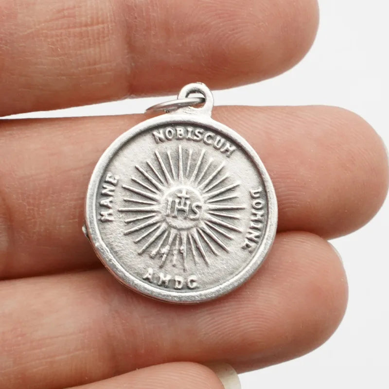 Holy Face of Jesus Double-Sided Medal Pendant Necklace-Shroud of Turin Devotion, Eucharistic Back, Catholic Devotional