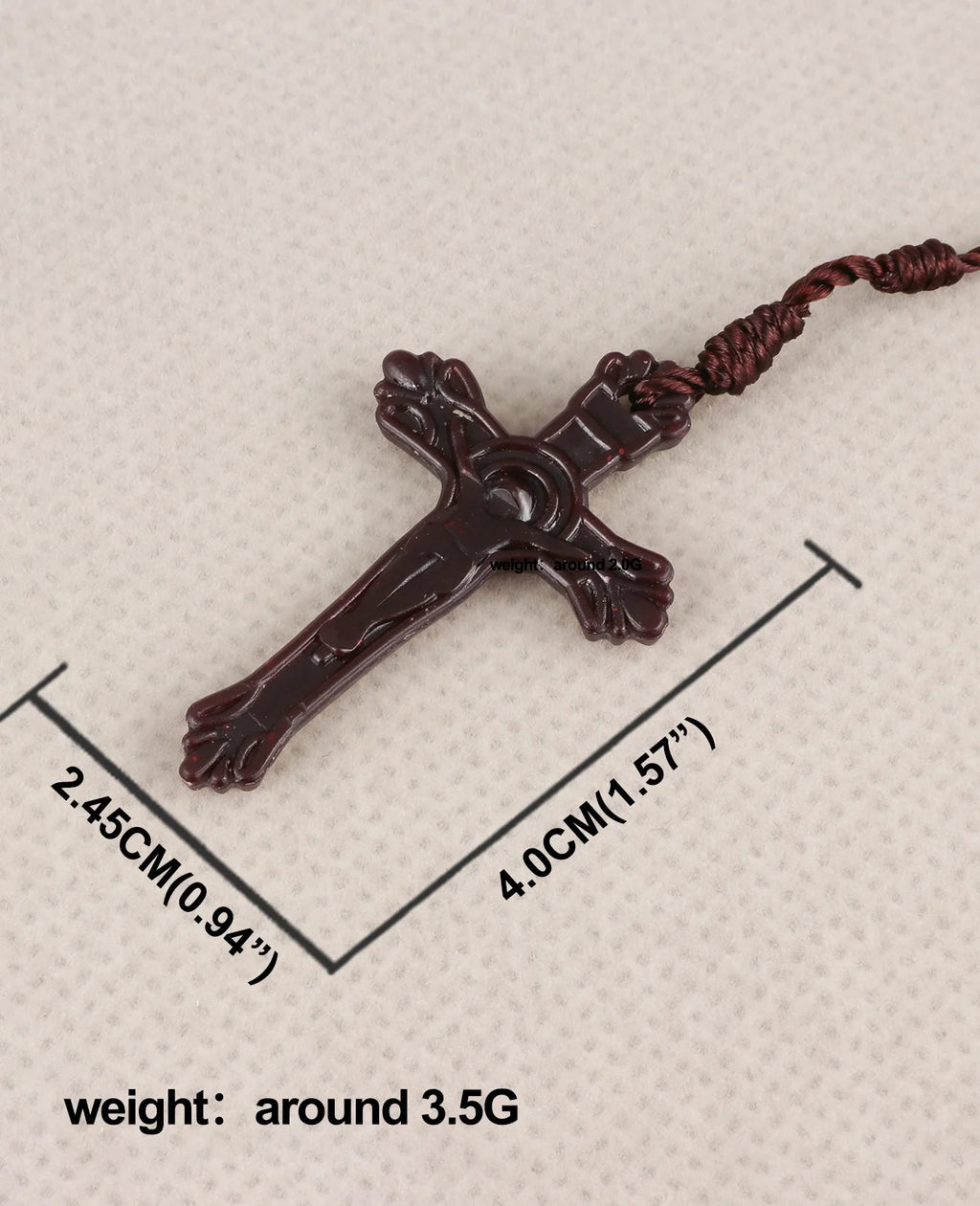 Our Lady of Mount Carmel Braided Scapular Rosary Necklace with Crucifix Cross – Catholic Devotional Protection Necklace (Unisex)