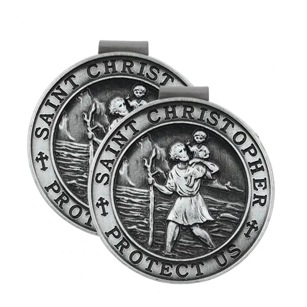 Saint Christopher Visor Clip – Catholic Car Protection Devotional for Safe Travel