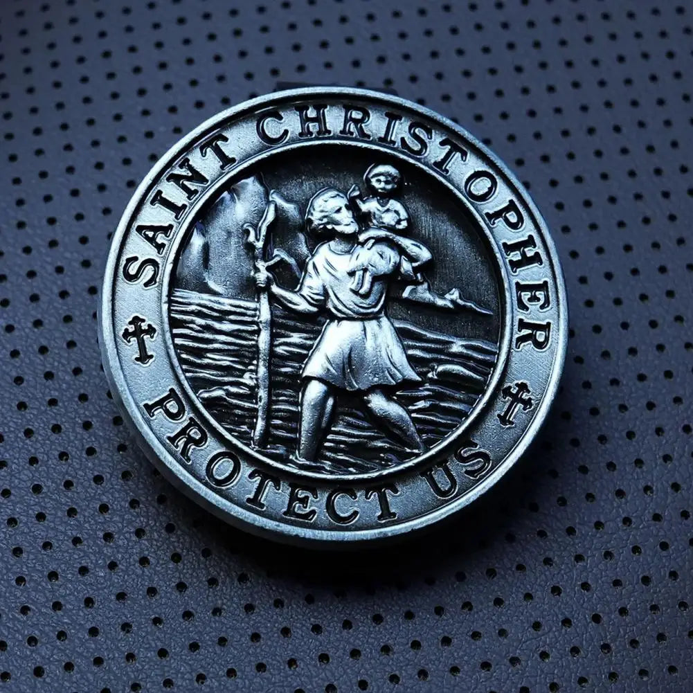 Saint Christopher Visor Clip – Catholic Car Protection Devotional for Safe Travel