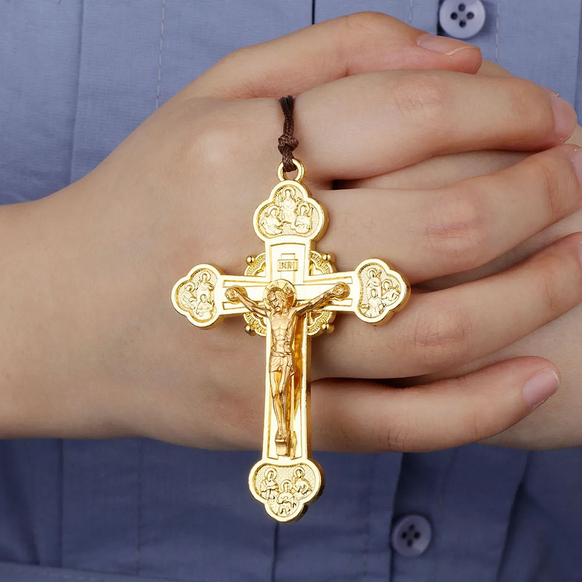 Holy Trinity Crucifix Pendant – Catholic Cross Devotional