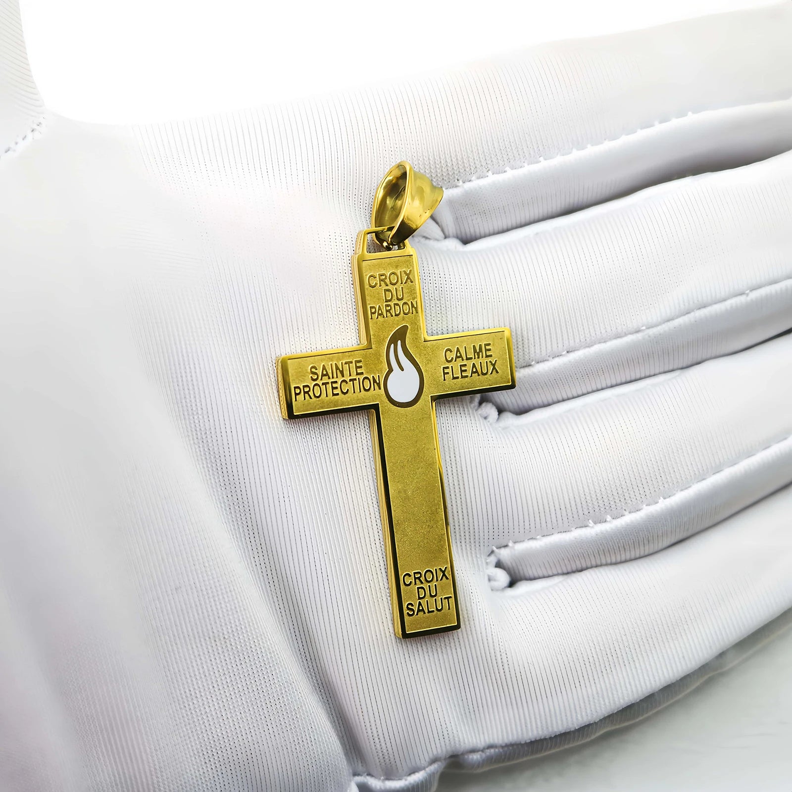 Gold Plated or Stainless Steel - Cross of Forgiveness (Cross of Pardon or Precious Blood Cross) – Marie-Julie Jahenny Holy Protection Cross with Bonne Garde Rosary Variants