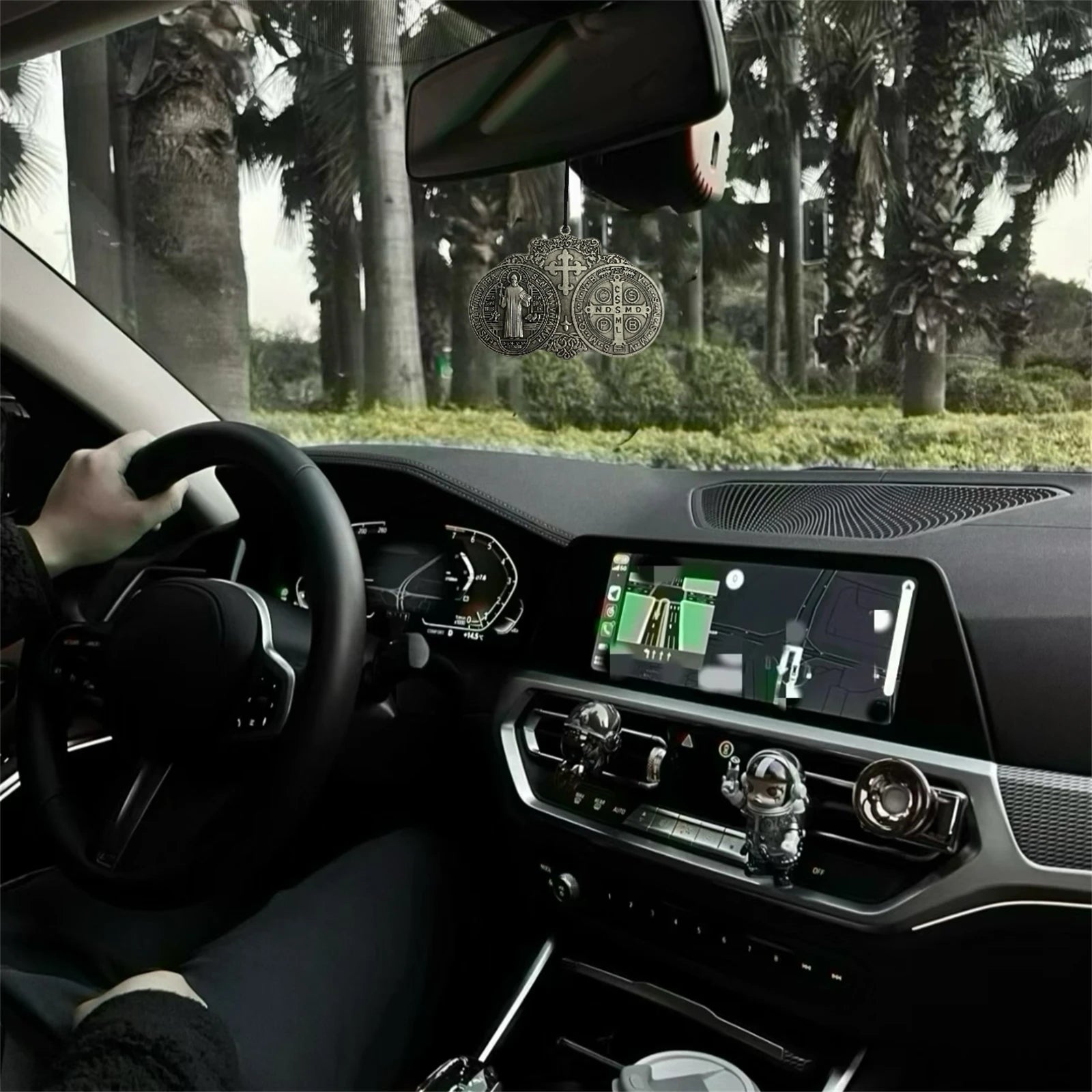 Extra Large St. Benedict Cross Medal – 5.7" x 4" Vintage Brass Tone | Wall or Desk Display | Medalla de San Benito