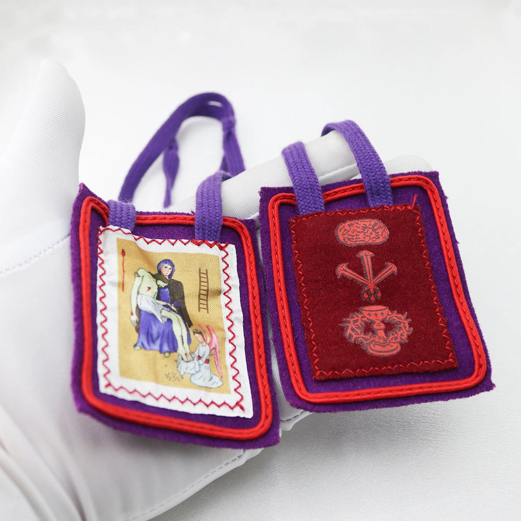 Purple Scapular – Catholic Devotional Sacramental (Devotional Use Only) - Medium & Large Available