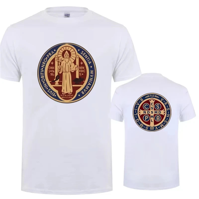 St. Benedict Medal Catholic Pullover T-Shirt