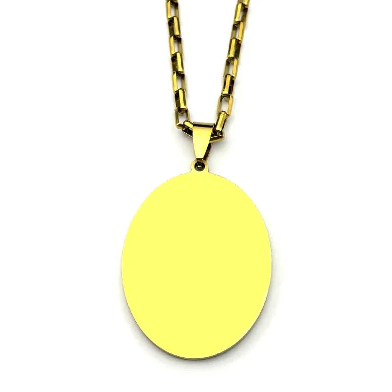 Our Lady of Mount Carmel Brown Scapular Medal – Gold–Silver Tone Stainless Steel Catholic Necklace for Men & Women