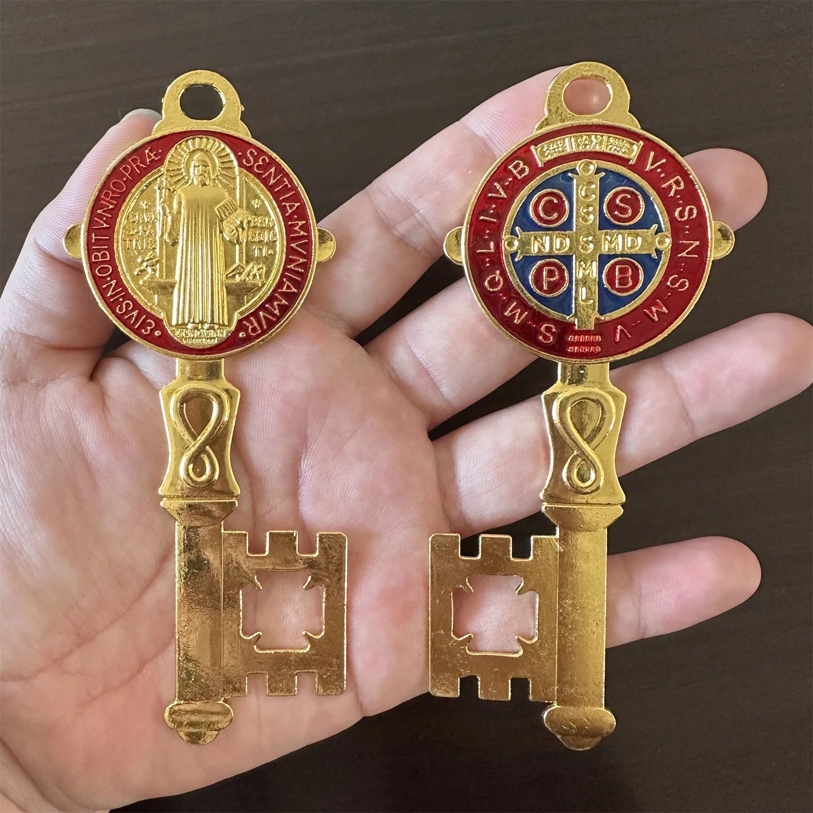 Double Pack St. Benedict Blessing Keys for Protection – Catholic Door, Home & Car Hanger | Llave de San Benito
