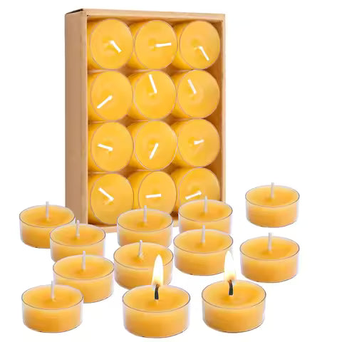 6/12Pack Beeswax Honey Candles for Church & Prayer