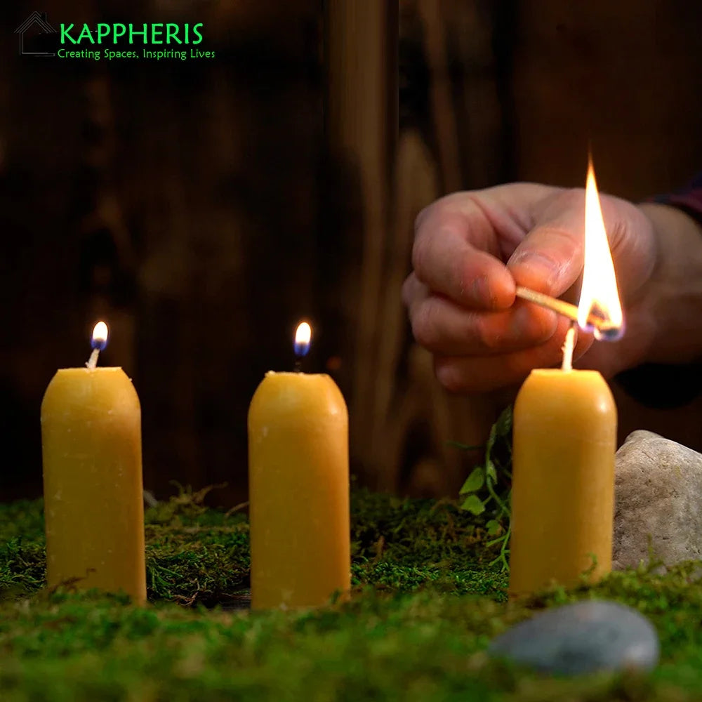 6/12Pack Beeswax Honey Candles for Church & Prayer