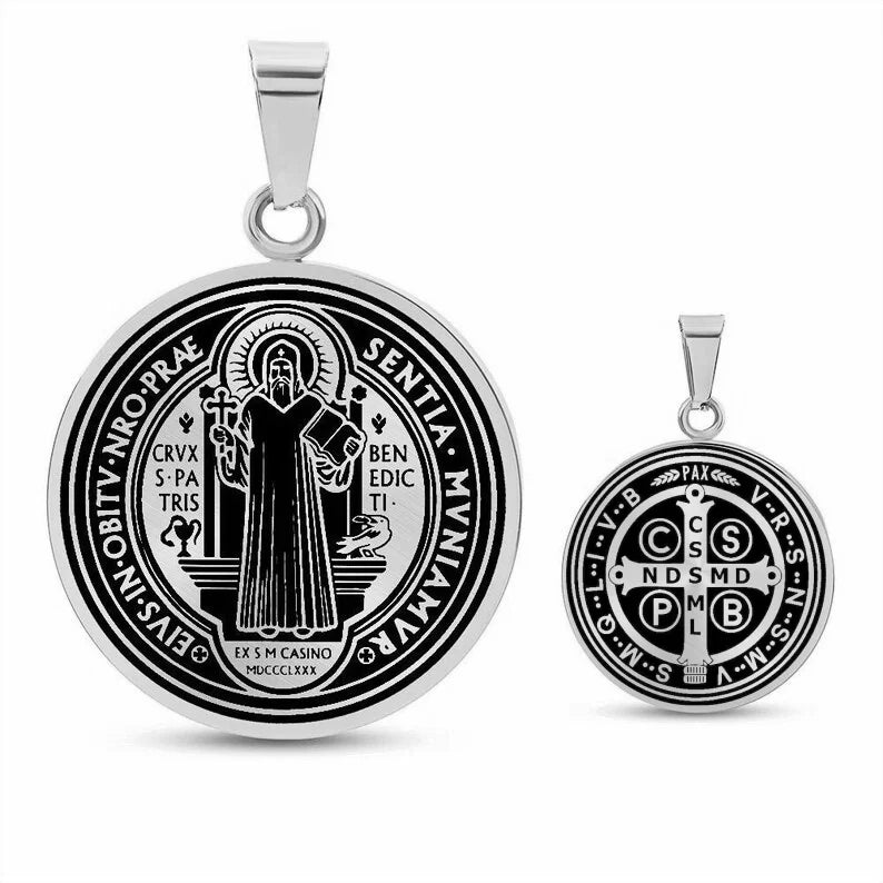 Saint Benedict & Saint Michael Protection Necklace – Catholic Stainless Steel Devotional