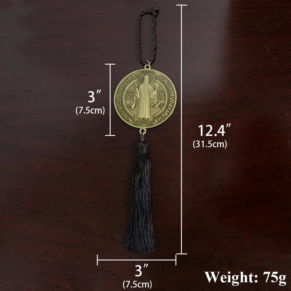 Saint Benedict Medal with Tassel – Gold & Silver Plated Catholic Protection Devotional