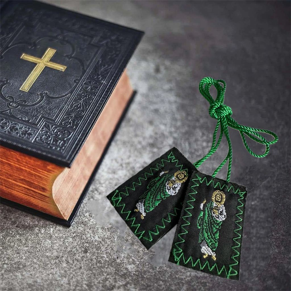Green Scapular Set of 3 – Saint Jude & Our Lady of Guadalupe Catholic Devotional