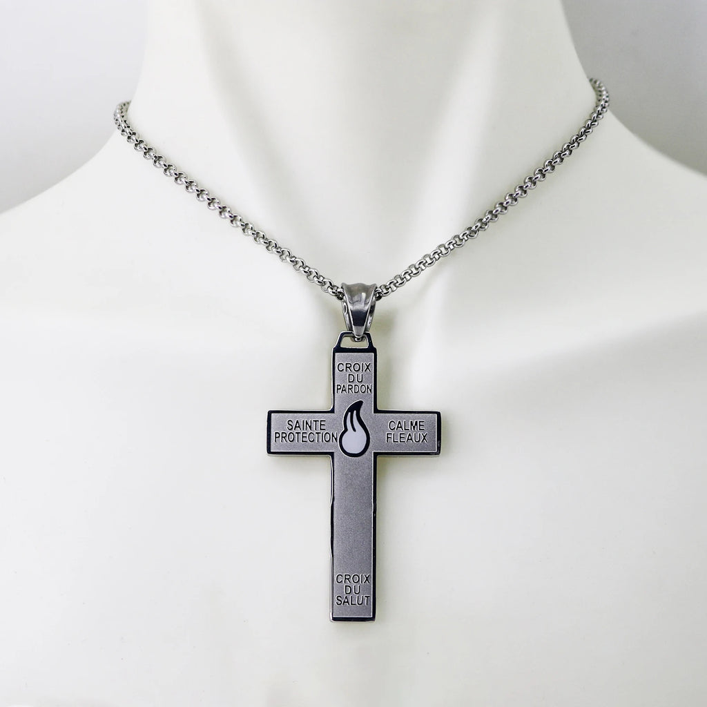 Gold Plated or Stainless Steel - Cross of Forgiveness (Cross of Pardon or Precious Blood Cross) – Marie-Julie Jahenny Holy Protection Cross with Bonne Garde Rosary Variants