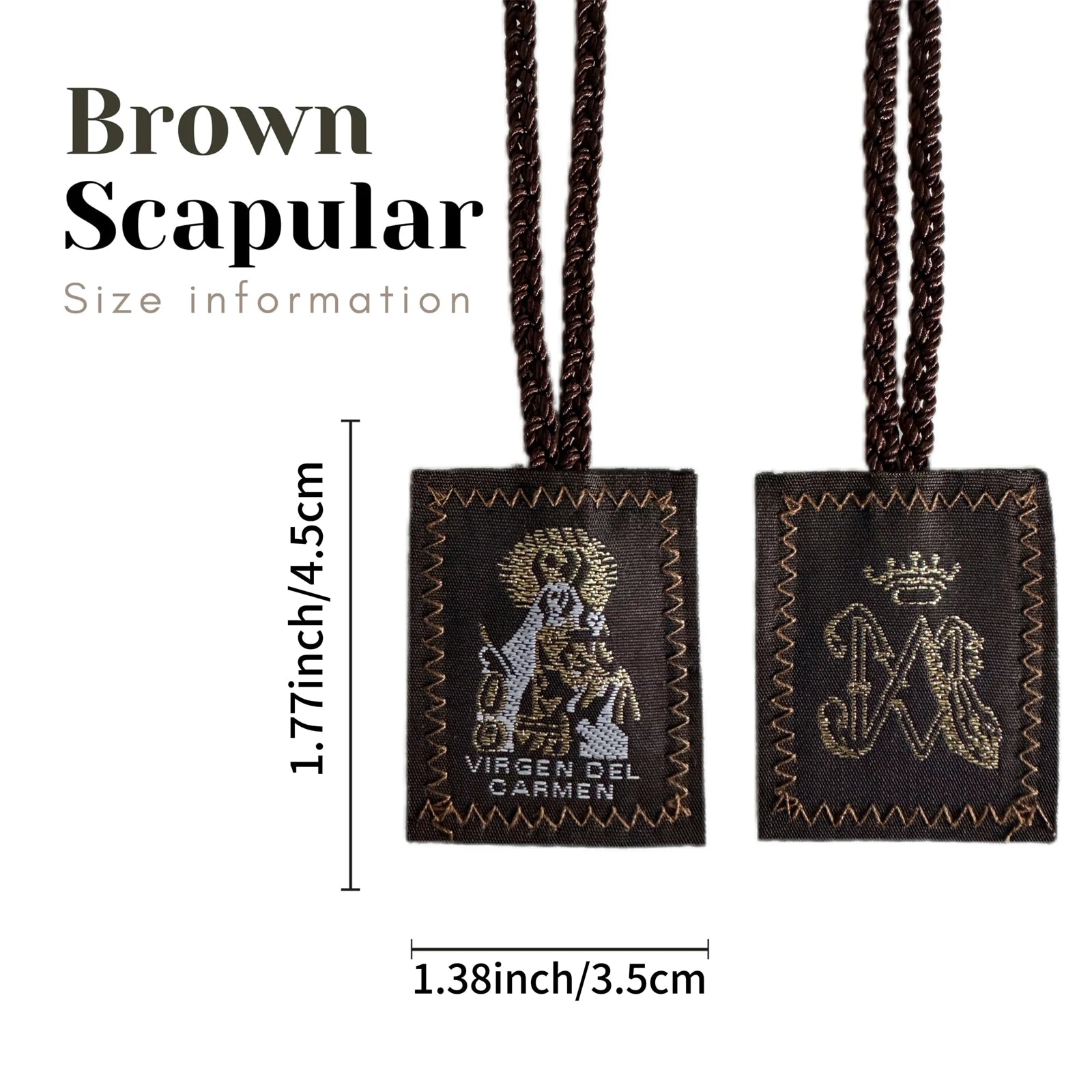 Brown Scapular Set of 3 – Our Lady of Mount Carmel, Saint Jude & Our Lady of Guadalupe