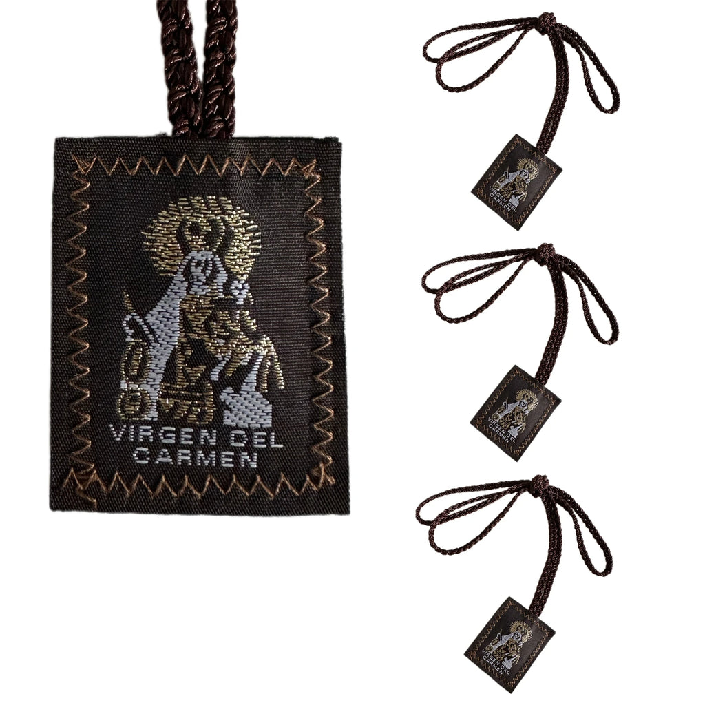 Brown Scapular Set of 3 – Our Lady of Mount Carmel, Saint Jude & Our Lady of Guadalupe