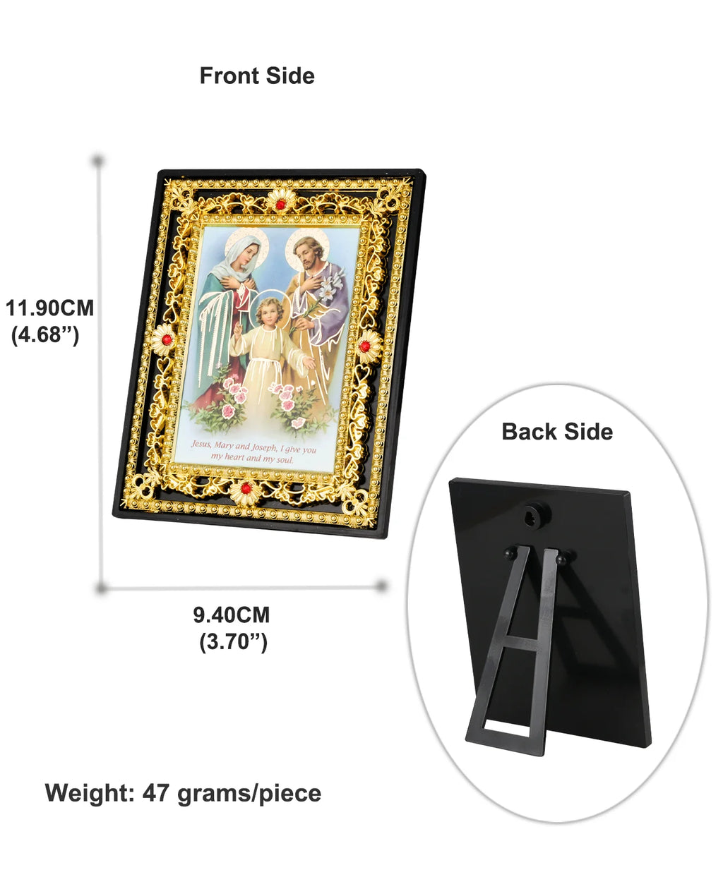 Catholic Holy Family Icon Square Frame