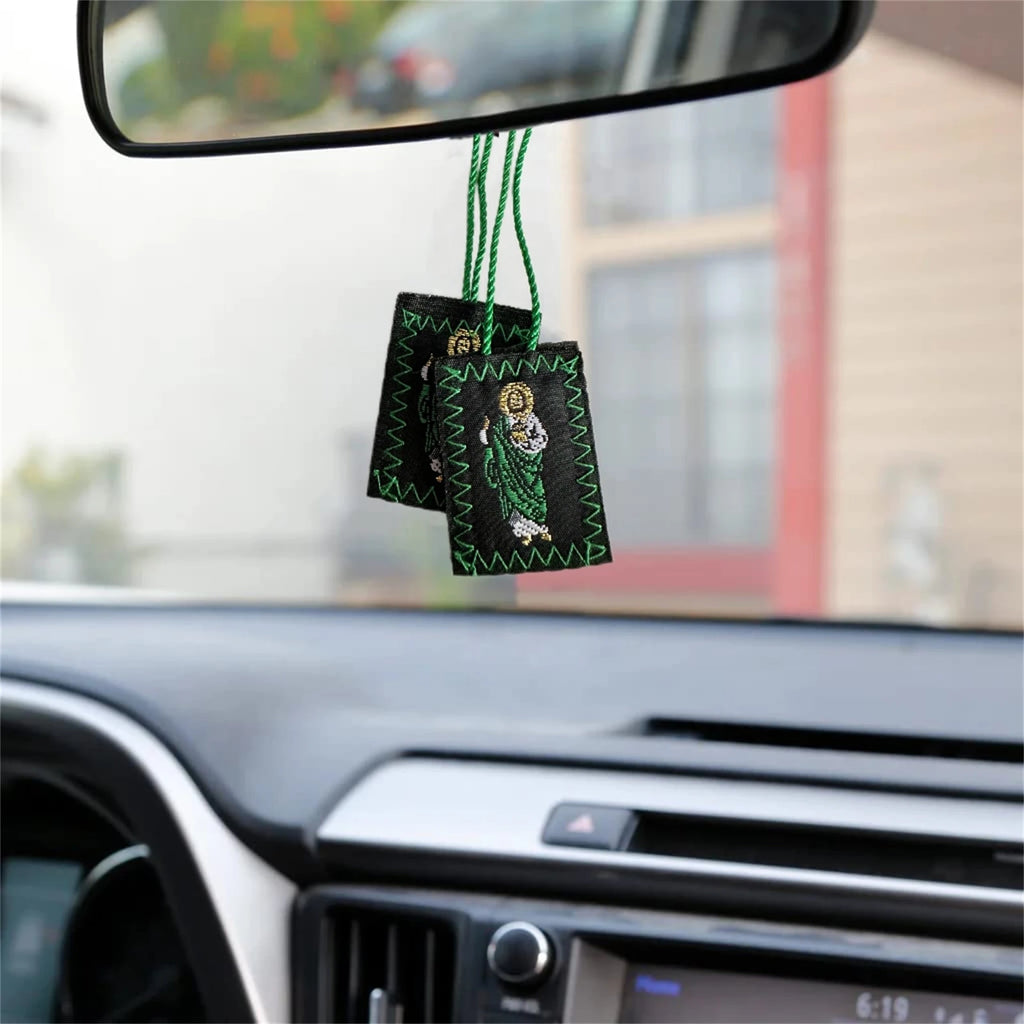 Green Scapular Set of 3 – Saint Jude & Our Lady of Guadalupe Catholic Devotional