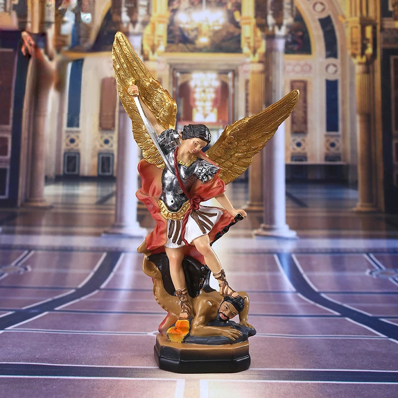 Saint Michel the Archangel and the Dragon Statue
