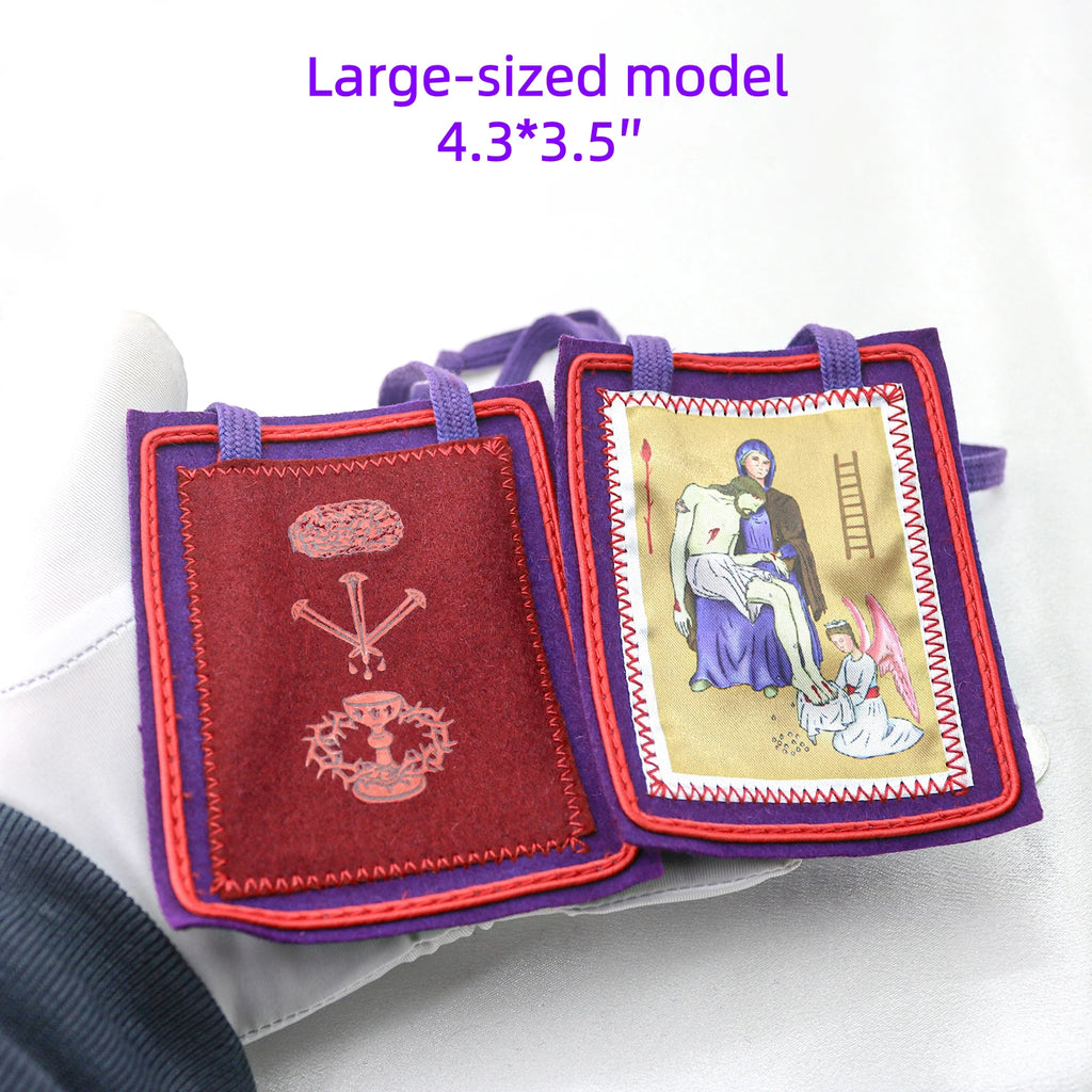 Purple Scapular – Catholic Devotional Sacramental (Devotional Use Only) - Medium & Large Available