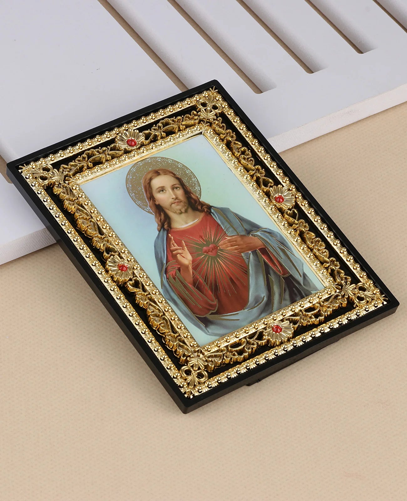 Catholic Holy Family Icon Square Frame