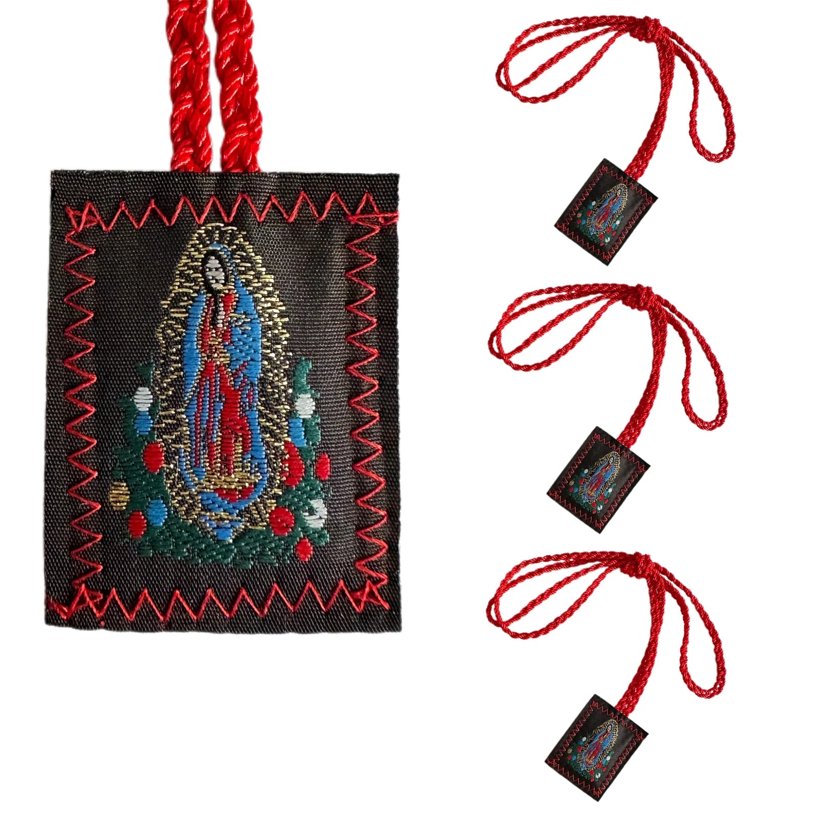 Brown Scapular Set of 3 – Our Lady of Mount Carmel, Saint Jude & Our Lady of Guadalupe