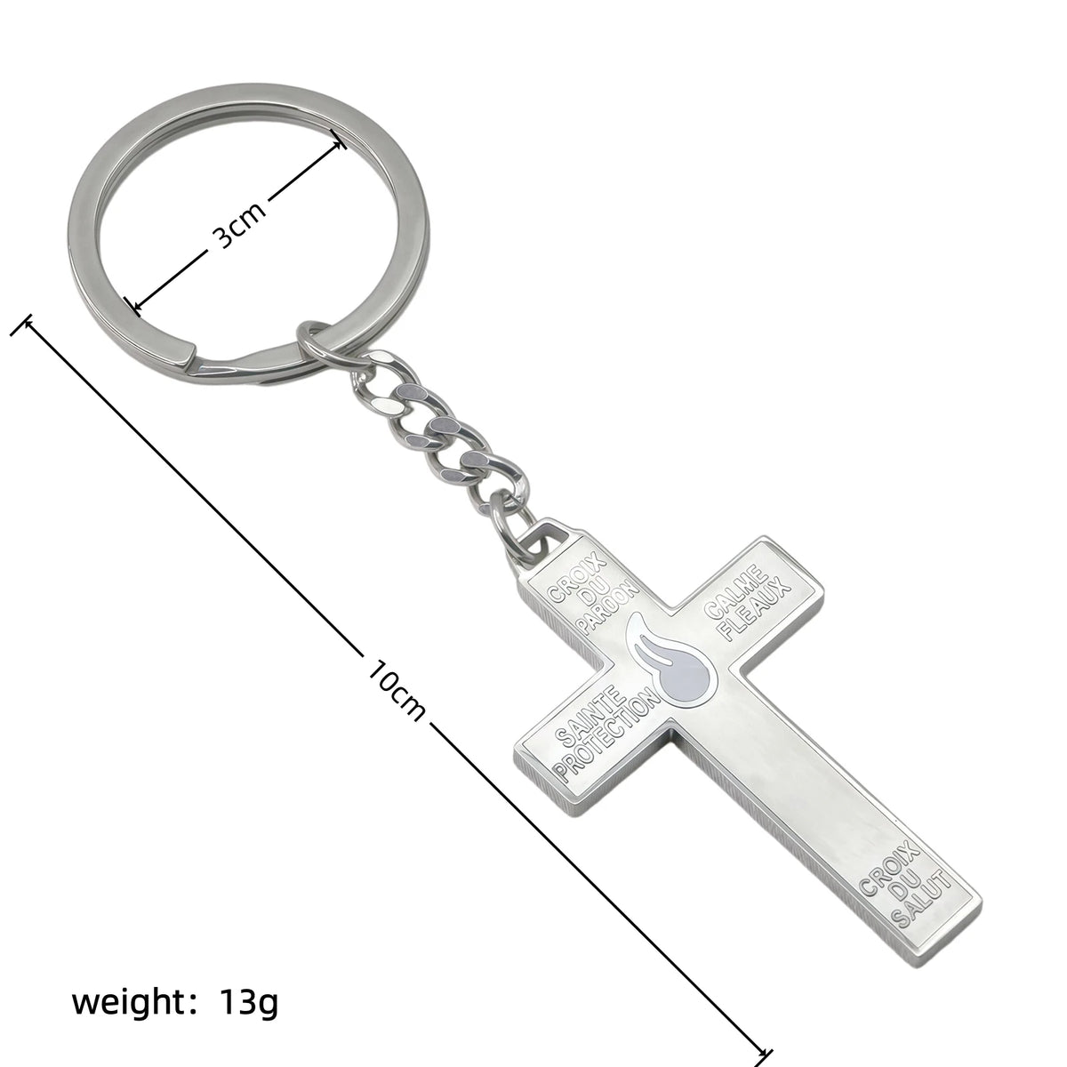 Stainless Steel Pardon Cross Keychain | Devotional Accessory