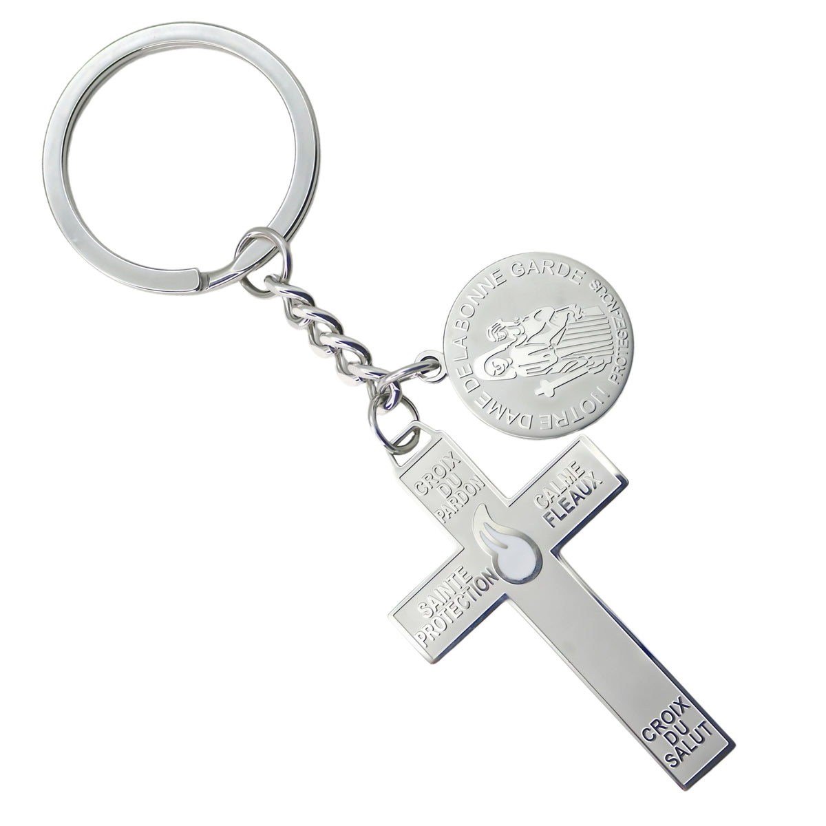 Stainless Steel Pardon Cross Keychain | Devotional Accessory