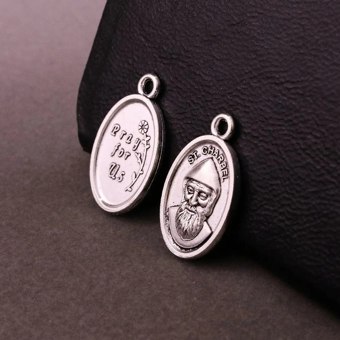 30PCS Saint Charbel Medals– Oval “Pray for Us” Saint Charbel Pendants