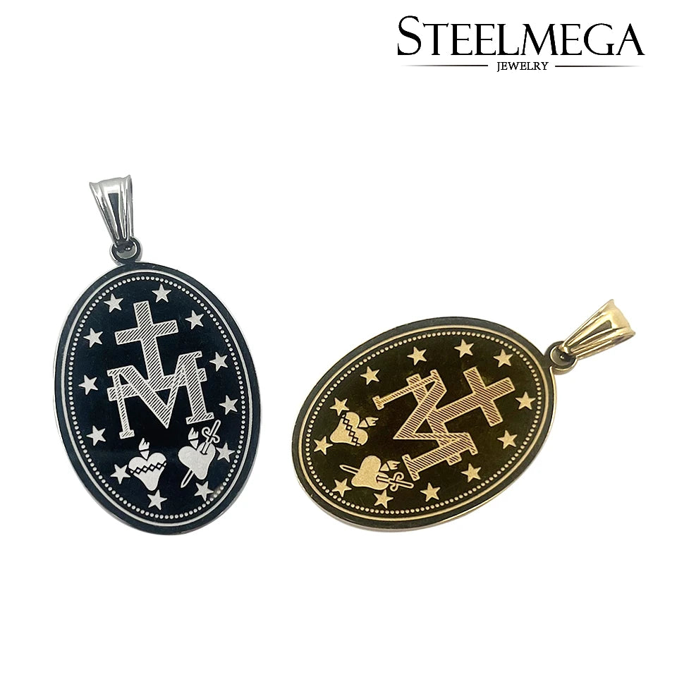 Miraculous Medal – Stainless Steel Catholic Necklace of Our Lady of the Miraculous Medal | Unisex Devotional Medal