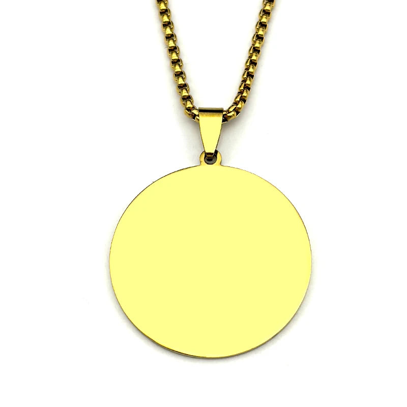 Saint Patrick “Pray for Us” Medal Necklace – Stainless Steel Gold-Tone Catholic Pendant, Patron Saint of Ireland, Unisex 60cm Chain