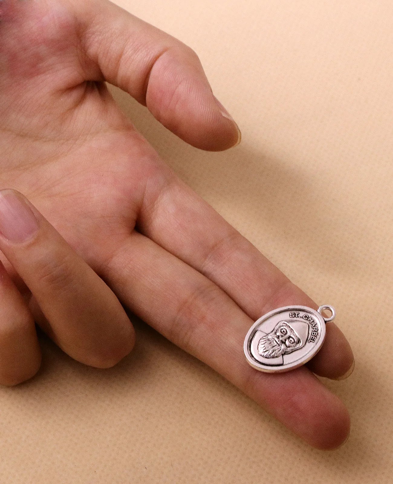 30PCS Saint Charbel Medals– Oval “Pray for Us” Saint Charbel Pendants