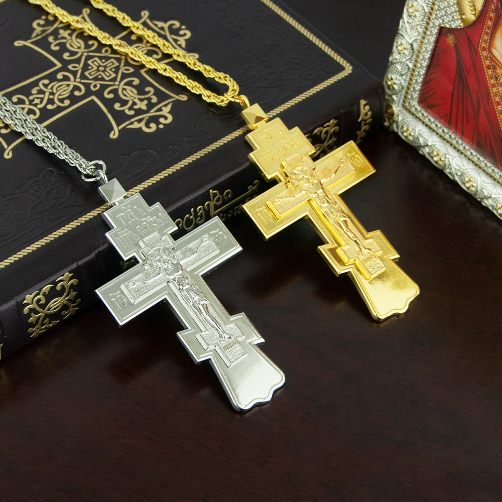 Byzantine Jesus Cross Pendant Necklace – Devotional Religious Prayer Jewelry for Faith and Worship
