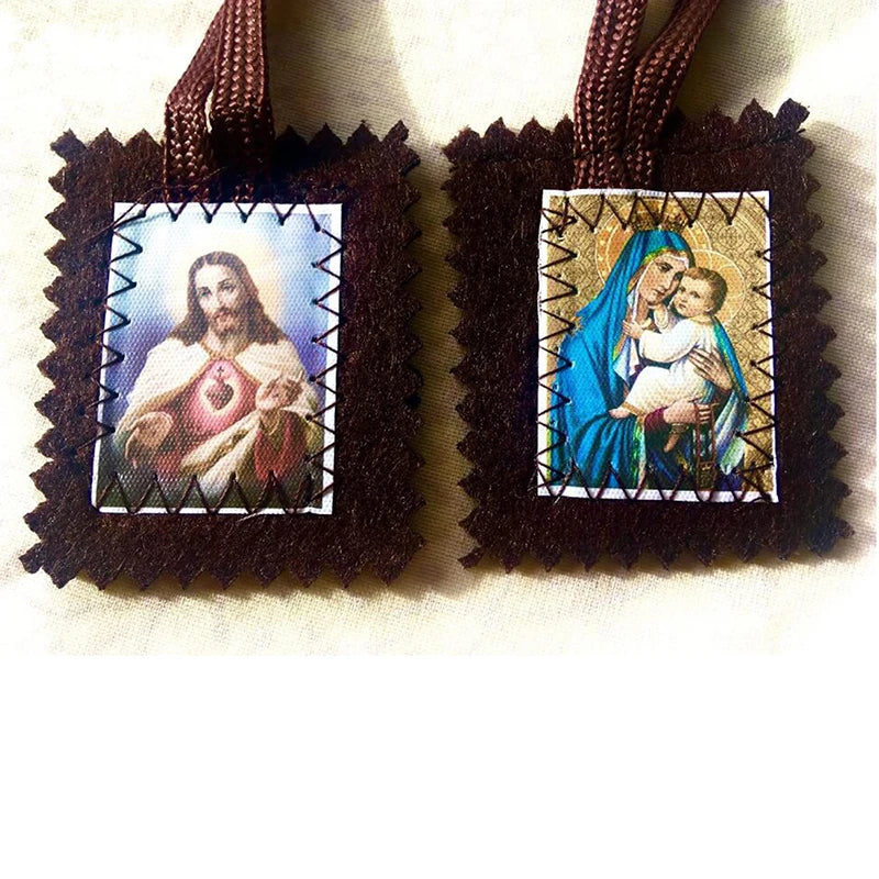 Brown Wool Scapular of Our Lady of Mount Carmel – Sacred Heart Devotion