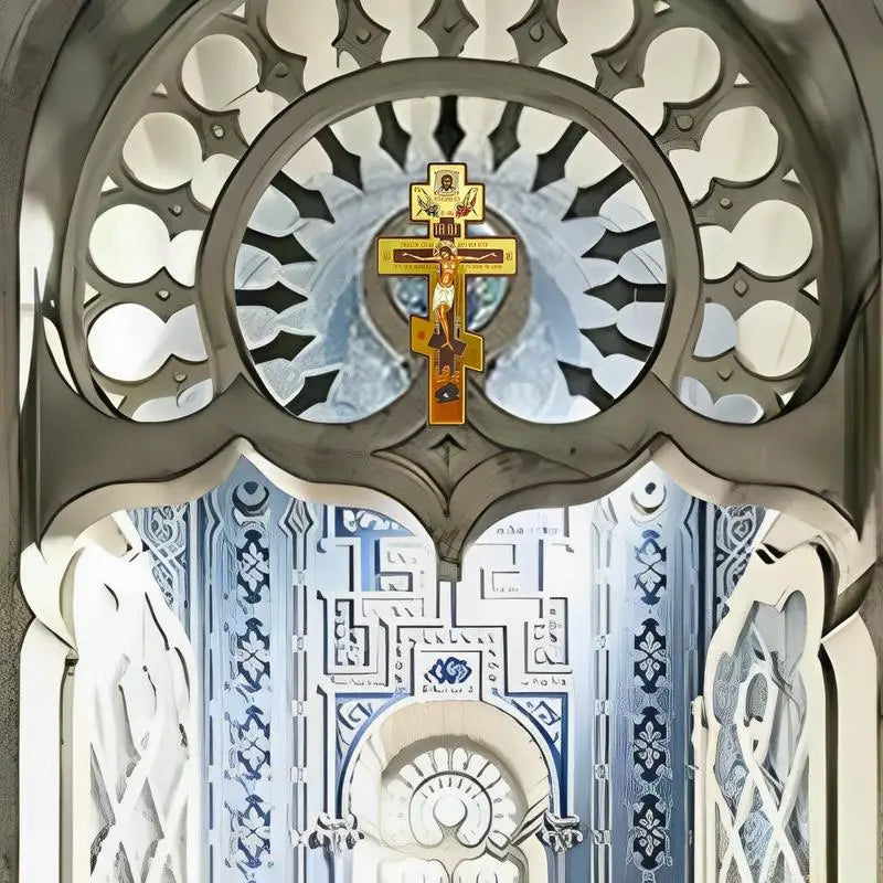 Wall Crucifix Ornament Double-Sided Wooden Byzantine Crucifix