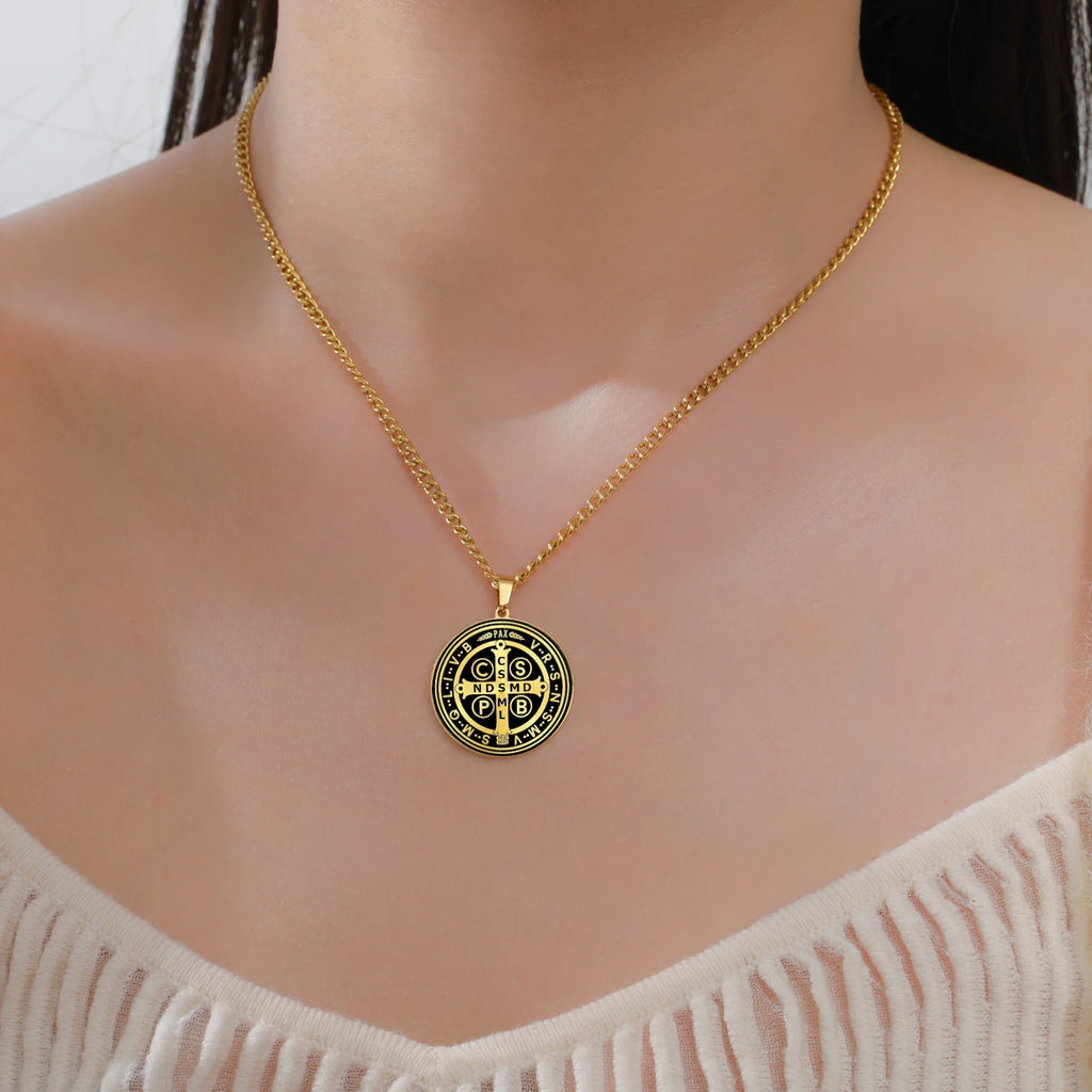 Saint Benedict & Saint Michael Protection Necklace – Catholic Stainless Steel Devotional