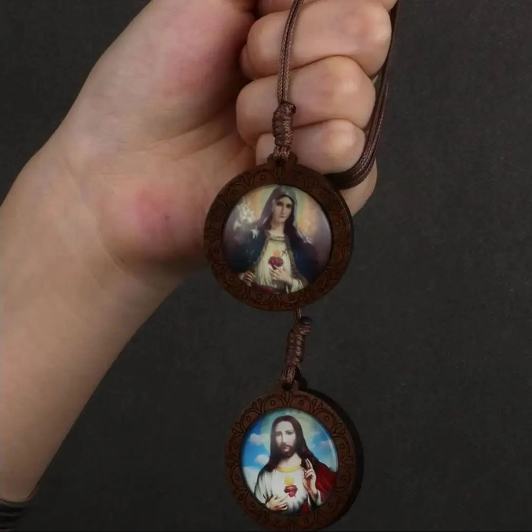 Sacred Heart of Jesus and Our Lady Wooden Scapular – Catholic Devotional