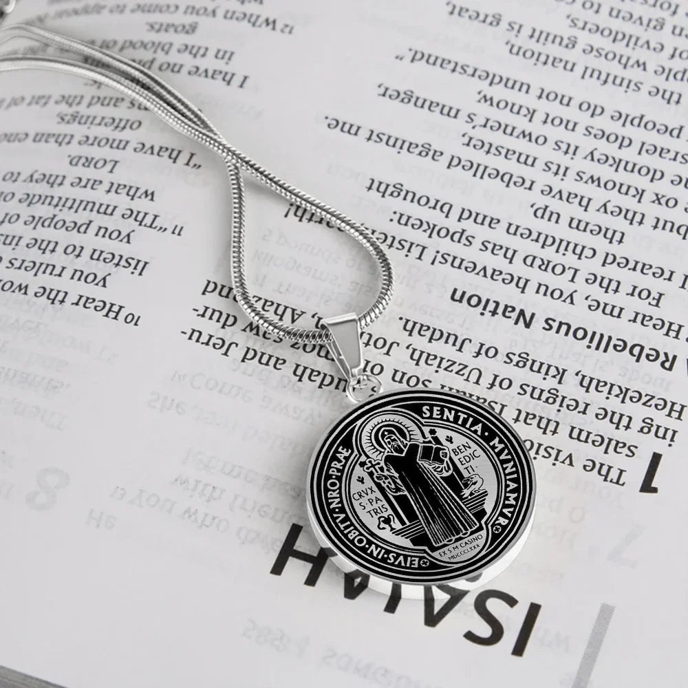 Saint Benedict & Saint Michael Protection Necklace – Catholic Stainless Steel Devotional