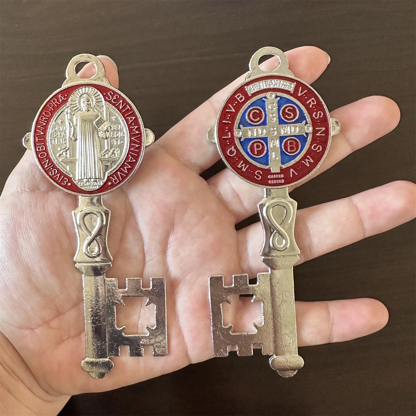 Double Pack St. Benedict Blessing Keys for Protection – Catholic Door, Home & Car Hanger | Llave de San Benito