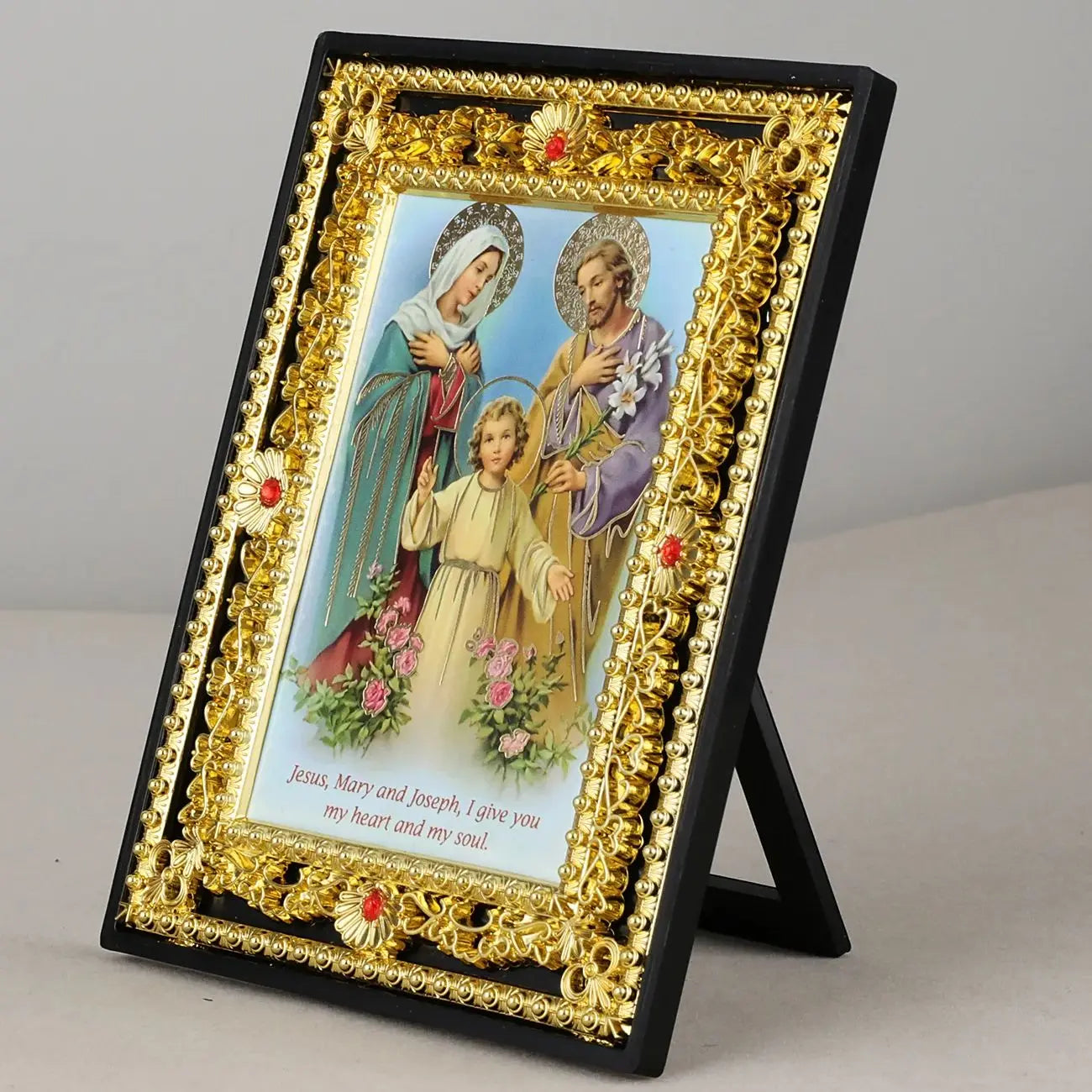 Catholic Holy Family Icon Square Frame