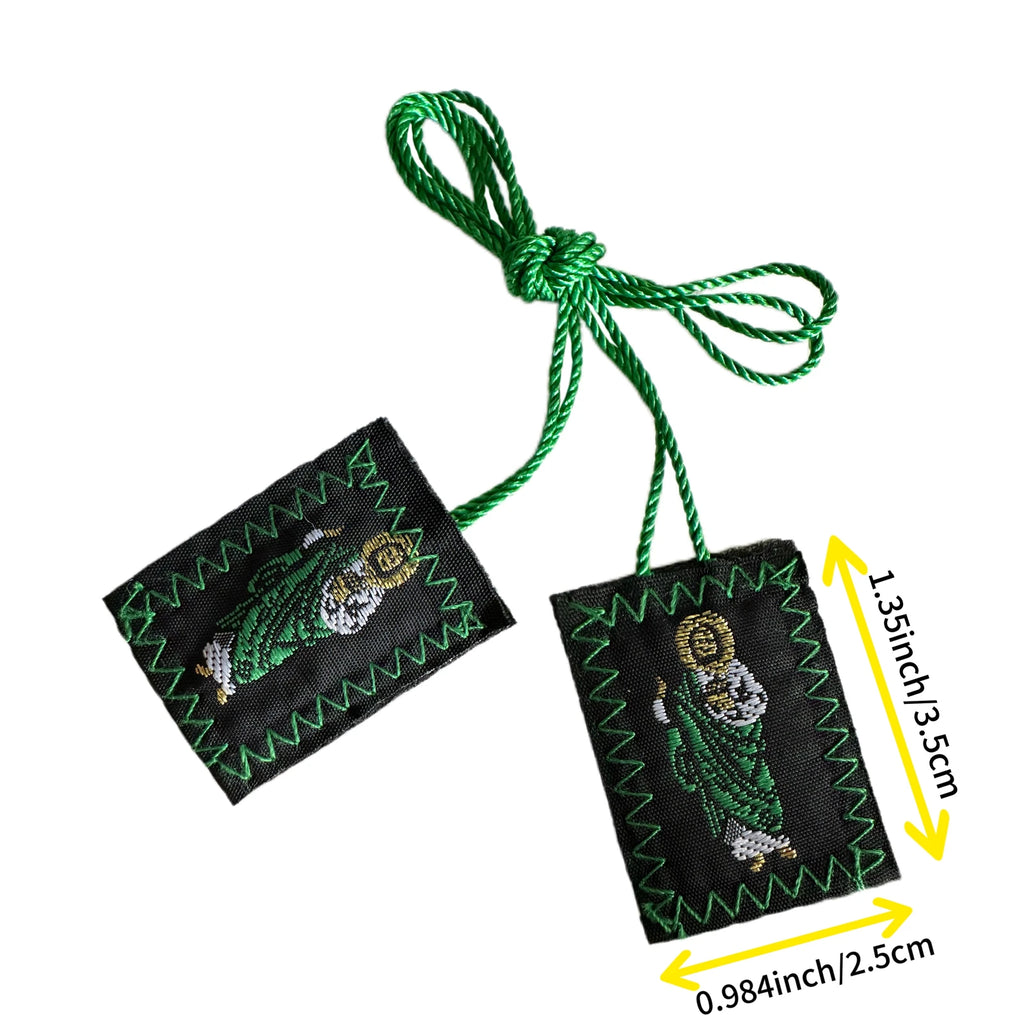 Green Scapular Set of 3 – Saint Jude & Our Lady of Guadalupe Catholic Devotional