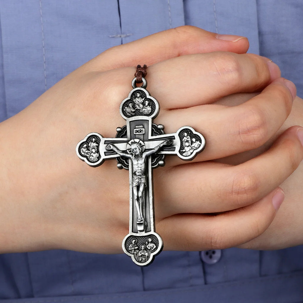 Holy Trinity Crucifix Pendant – Catholic Cross Devotional
