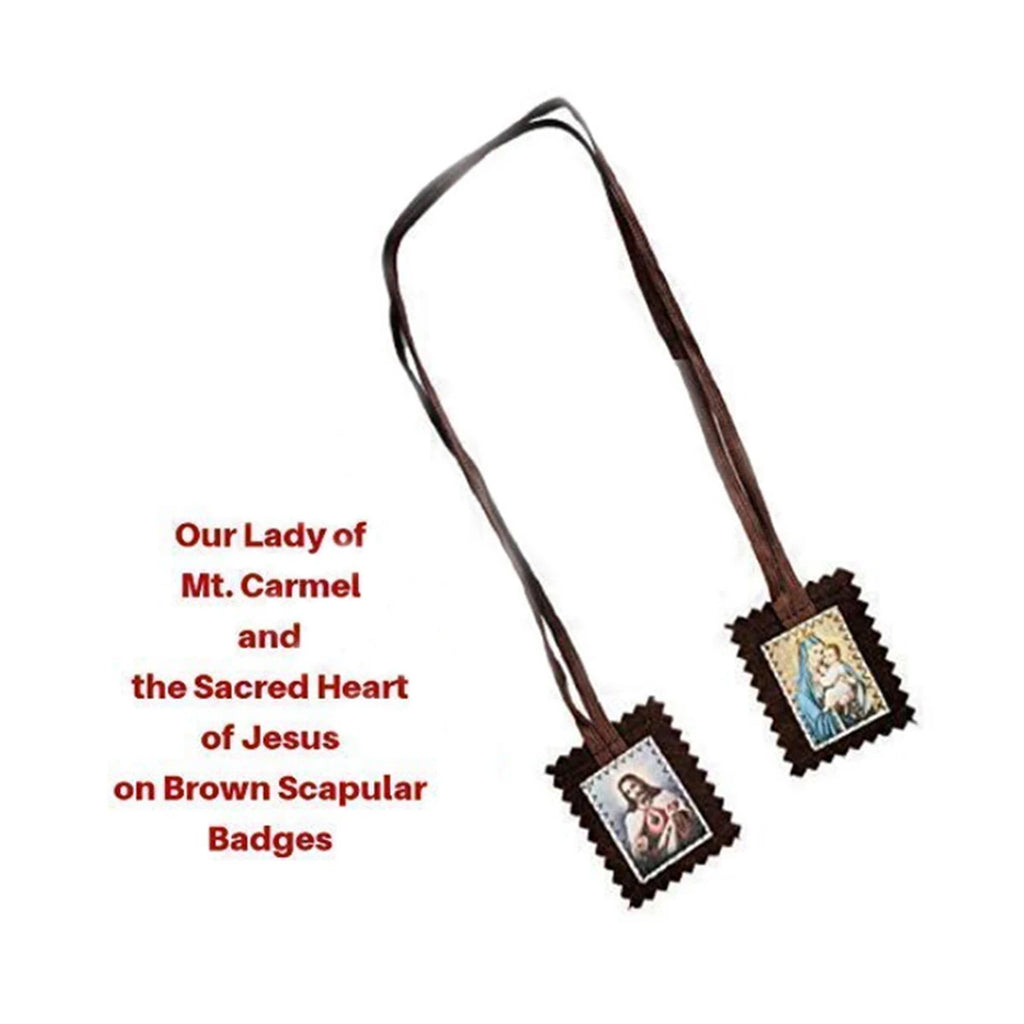 Brown Wool Scapular of Our Lady of Mount Carmel – Sacred Heart Devotion