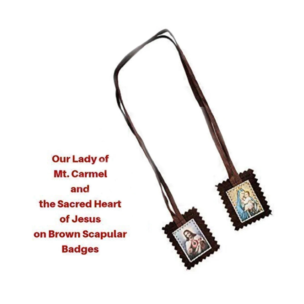 Brown Wool Scapular of Our Lady of Mount Carmel – Sacred Heart Devotion