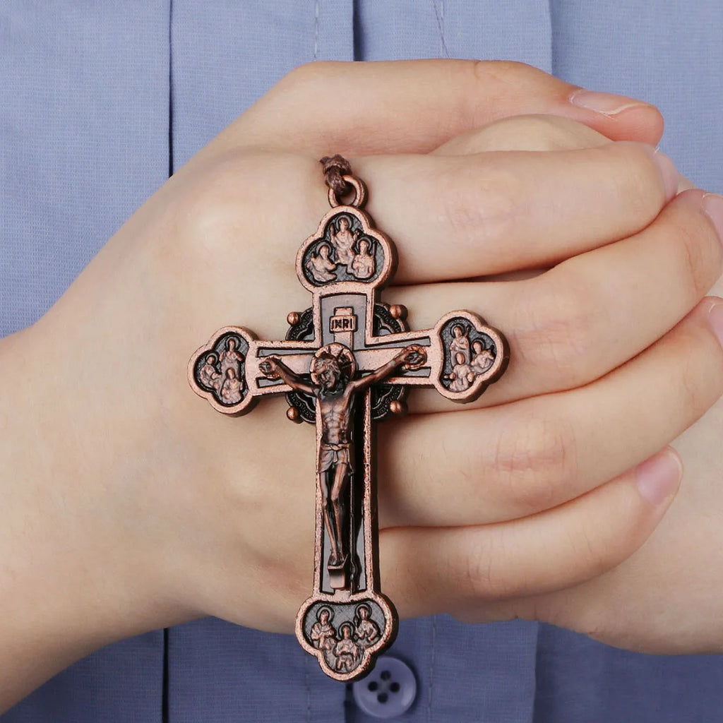 Holy Trinity Crucifix Pendant – Catholic Cross Devotional