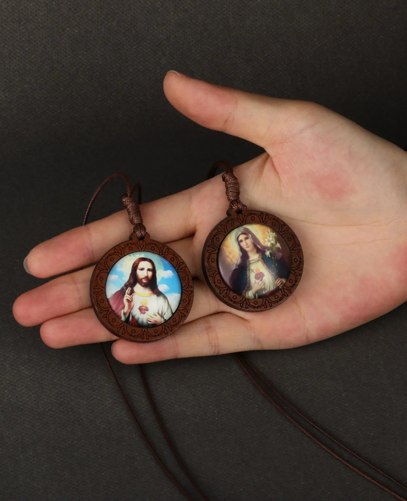 Sacred Heart of Jesus and Our Lady Wooden Scapular – Catholic Devotional