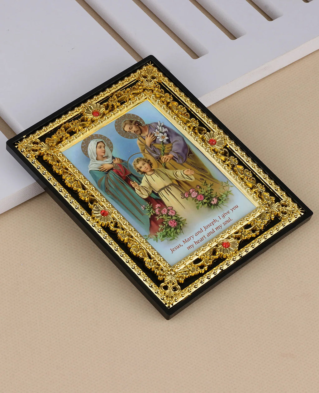Catholic Holy Family Icon Square Frame